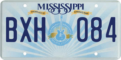 MS license plate BXH084