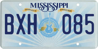 MS license plate BXH085