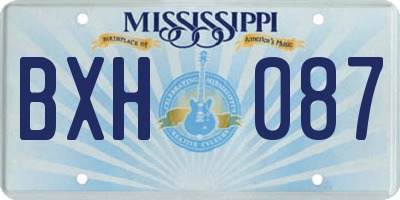 MS license plate BXH087
