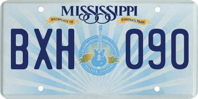 MS license plate BXH090