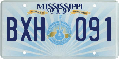 MS license plate BXH091