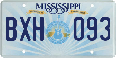 MS license plate BXH093