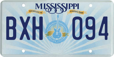 MS license plate BXH094