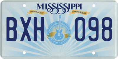 MS license plate BXH098