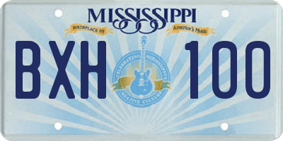 MS license plate BXH100
