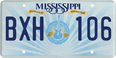 MS license plate BXH106