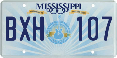 MS license plate BXH107