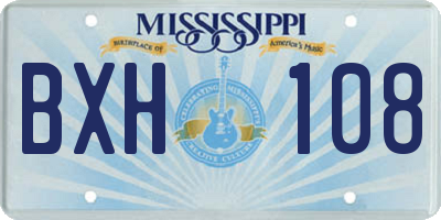 MS license plate BXH108