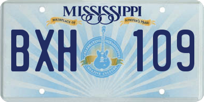 MS license plate BXH109
