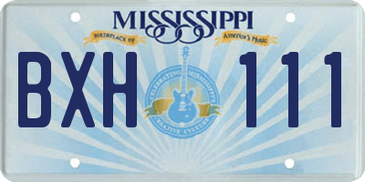 MS license plate BXH111