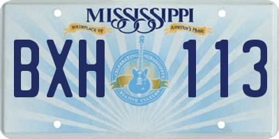 MS license plate BXH113