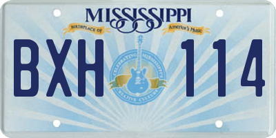 MS license plate BXH114
