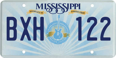 MS license plate BXH122