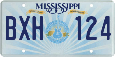 MS license plate BXH124