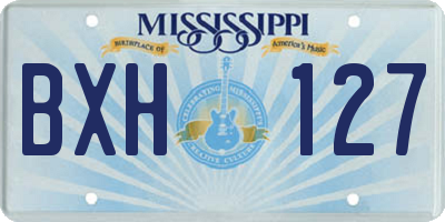 MS license plate BXH127