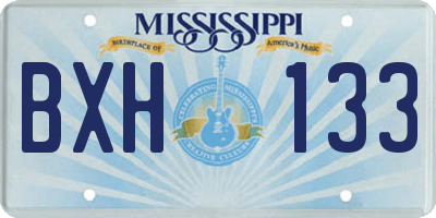 MS license plate BXH133