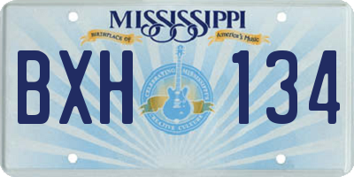 MS license plate BXH134