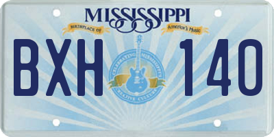 MS license plate BXH140