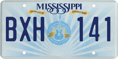 MS license plate BXH141