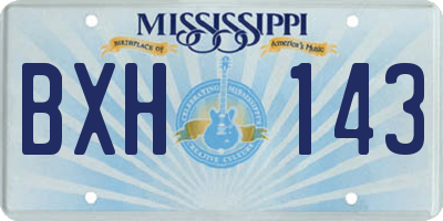 MS license plate BXH143