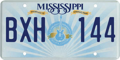MS license plate BXH144