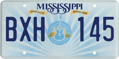 MS license plate BXH145