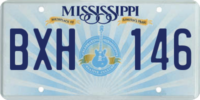 MS license plate BXH146