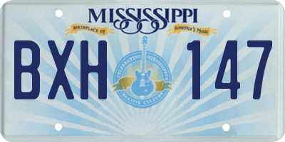MS license plate BXH147