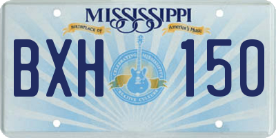 MS license plate BXH150