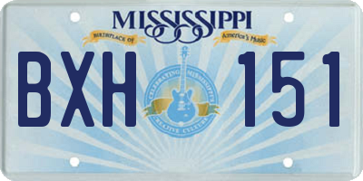 MS license plate BXH151