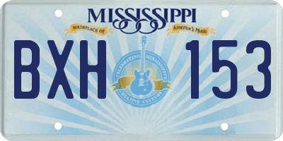 MS license plate BXH153