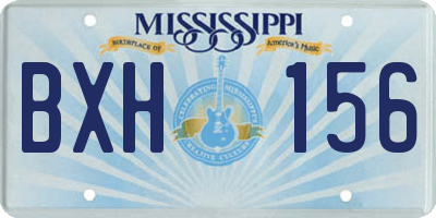 MS license plate BXH156