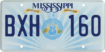 MS license plate BXH160