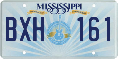 MS license plate BXH161