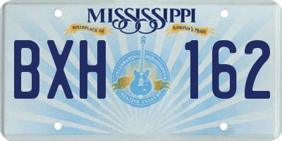 MS license plate BXH162