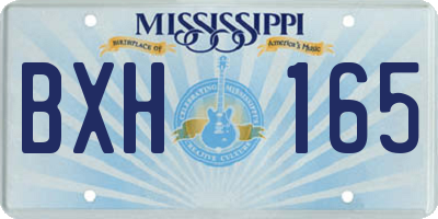 MS license plate BXH165