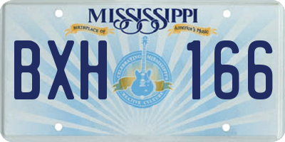 MS license plate BXH166