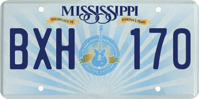MS license plate BXH170