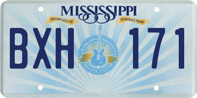MS license plate BXH171