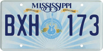 MS license plate BXH173