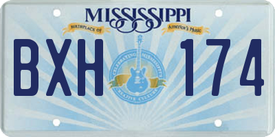 MS license plate BXH174