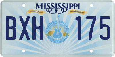 MS license plate BXH175