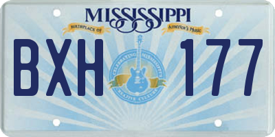MS license plate BXH177
