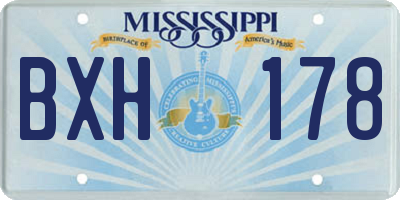 MS license plate BXH178