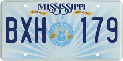 MS license plate BXH179