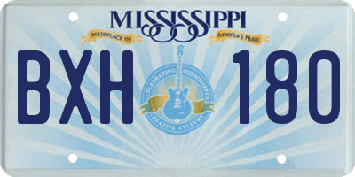 MS license plate BXH180