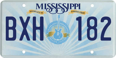 MS license plate BXH182