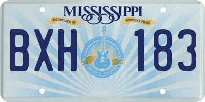 MS license plate BXH183