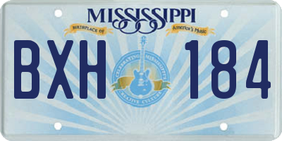 MS license plate BXH184