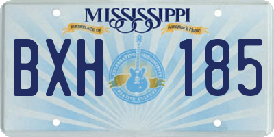MS license plate BXH185